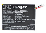 Battery for Acer Liquid Z500 BAT-F10(11CP4-58-71) 3.7V Li-Polymer 1800mAh / 6.66