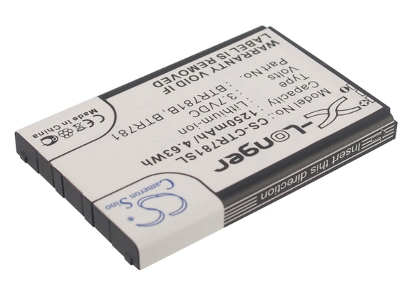 Battery for Casio GzOne Ravine 2 BTR781, BTR781B 3.7V Li-ion 1250mAh / 4.63Wh