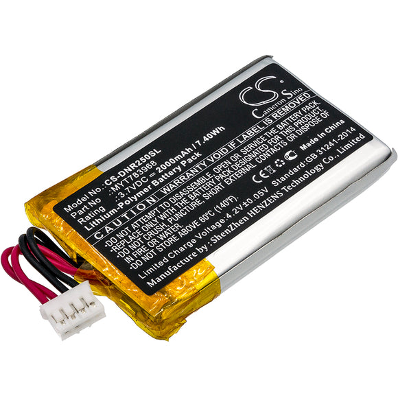 Battery for DeLorme inReach SE MYT783968 3.7V Li-Polymer 2000mAh / 7.40Wh