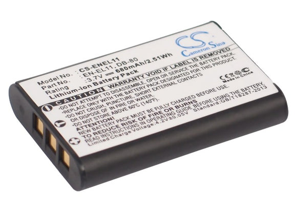 Battery for OLYMPUS FE-370 Li-60B 3.7V Li-ion 680mAh / 2.5Wh