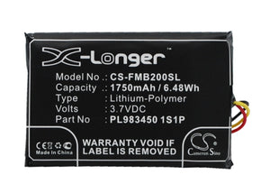 Battery for Falcom Mambo 2 PL983450 1S1P 3.7V Li-Polymer 1750mAh / 6.48Wh