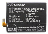 Battery for GIONEE E6 BL-N2000A 3.8V Li-Polymer 2000mAh / 7.60Wh