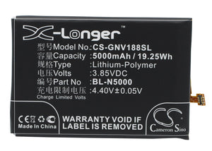 Battery for GIONEE V188S BL-N5000 3.85V Li-Polymer 5000mAh / 19.25Wh