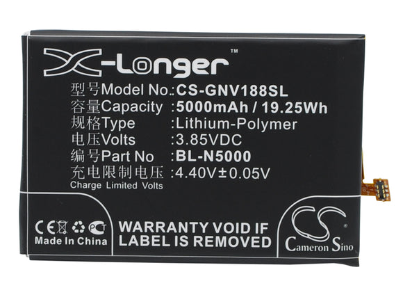 Battery for GIONEE V188S BL-N5000 3.85V Li-Polymer 5000mAh / 19.25Wh