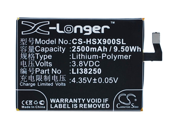 Battery for Hisense X9T LI38250 3.8V Li-Polymer 2500mAh / 9.50Wh