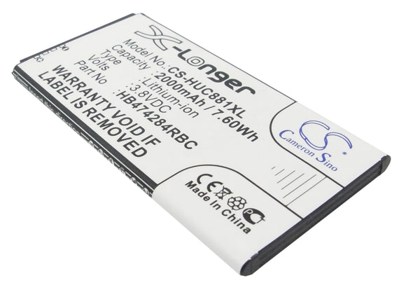 Battery for HUAWEI C8817E HB474284RBC 3.8V Li-ion 2000mAh / 7.60Wh