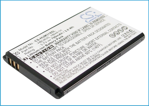 Battery for AT and T U2800A HB4A1H, HBU83S 3.7V Li-ion 700mAh / 2.59Wh