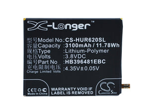 Battery for HUAWEI Honor 5A HB396481EBC, HB396481EBW 3.8V Li-Polymer 3100mAh / 1