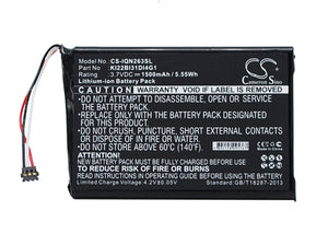 Battery for Garmin 010-01188-02 KI22BI31DI4G1 3.7V Li-ion 1500mAh / 5.55Wh