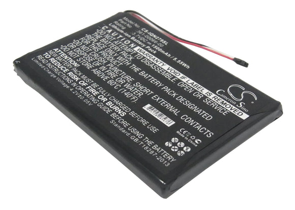 Battery for Garmin Dezl 760LMT-D 361-00066-00, 361-00066-10 3.7V Li-ion 1500mAh 