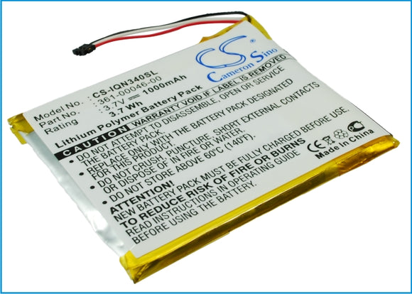 Battery for Garmin Nuvi 3450 361-00046-00 3.7V Li-Polymer 1000mAh / 3.70Wh