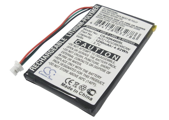 Battery for Garmin Nuvi 465T AD21AD23B0WOW 3.7V Li-Polymer 1250mAh