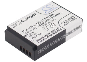 Battery for Canon PowerShot SX70 HS LP-E12 7.4V Li-ion 820mAh / 6.07Wh