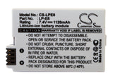 Battery for Canon EOS Kiss X6i LP-E8 7.4V Li-ion 1120mAh / 8.29Wh