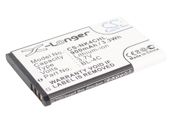 Battery for Nokia 5100 BL-4C 3.7V Li-ion 900mAh / 3.33Wh