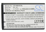 Battery for Nokia 107 BL-4C 3.7V Li-ion 550mAh / 2.04Wh