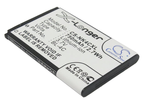 Battery for BBK i531 BK-BL-4C 3.7V Li-ion 750mAh / 2.78Wh