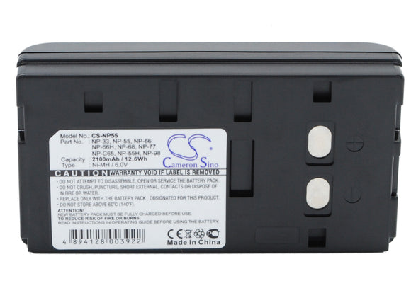 Battery for Sony CCDTR202 NP-33, NP-55, NP-66, NP-66H, NP-68, NP-77, NP-98 6V Ni