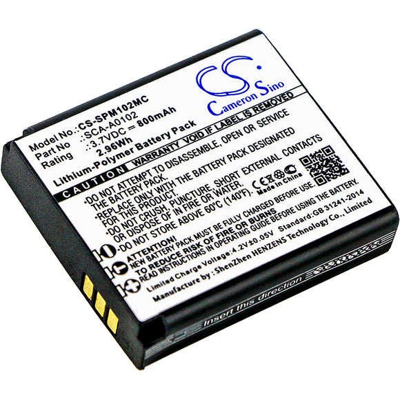 Battery for Sena SCA10 SCA-A0102 3.7V Li-Polymer 800mAh / 2.96Wh