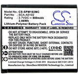 Battery for Sena SCA10 SCA-A0102 3.7V Li-Polymer 800mAh / 2.96Wh