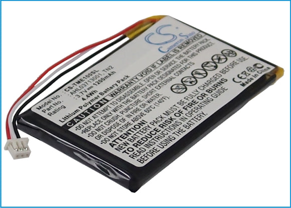 Battery for TomTom TNS410 AHL03713001, TN2 3.7V Li-Polymer 1200mAh