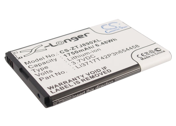 Battery for ZTE Authentic Li3717T42P3h654458 3.7V Li-ion 1750mAh / 6.48Wh